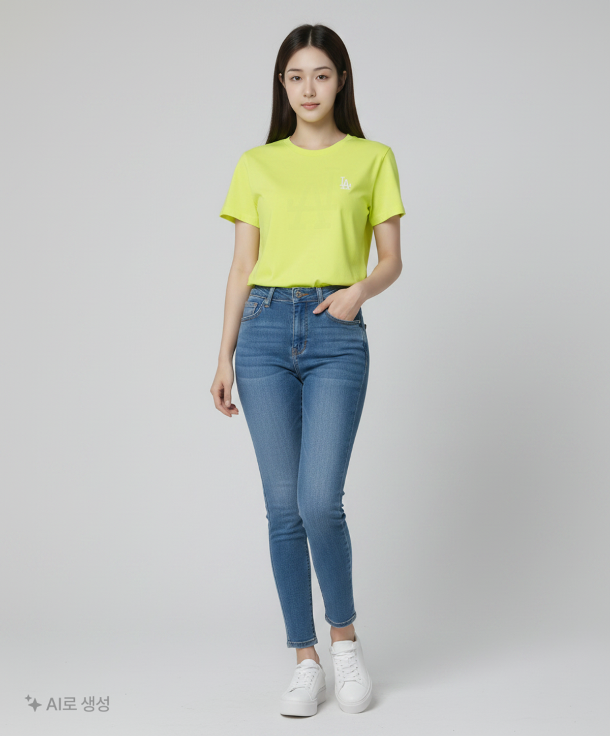 엠엘비(MLB) 빅로고 팝콘 티셔츠 LA (YELLOW) S