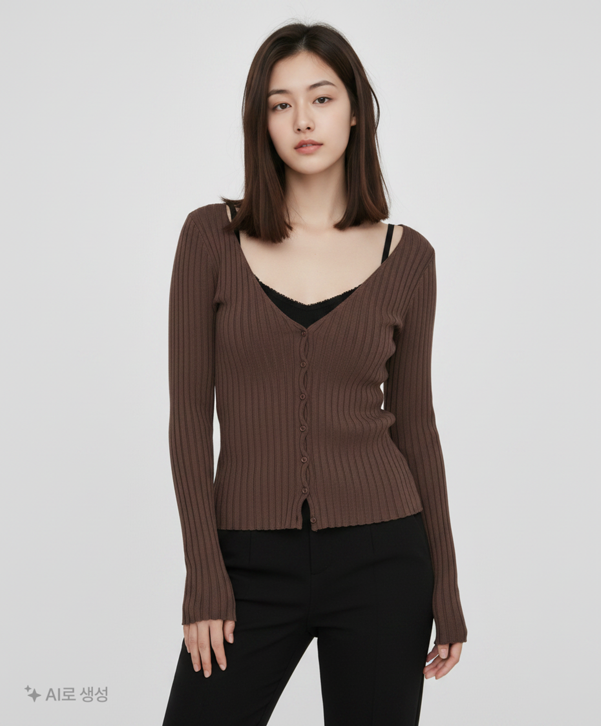 미쏘(MIXXO) 골지레이어드가디건RECKF93SS_MIWCKF93QS M