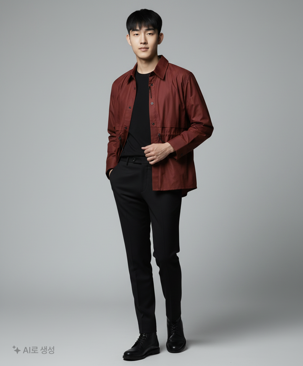 메종미네드(MAISON MINED) FLAP STRING SHIRTS RED M