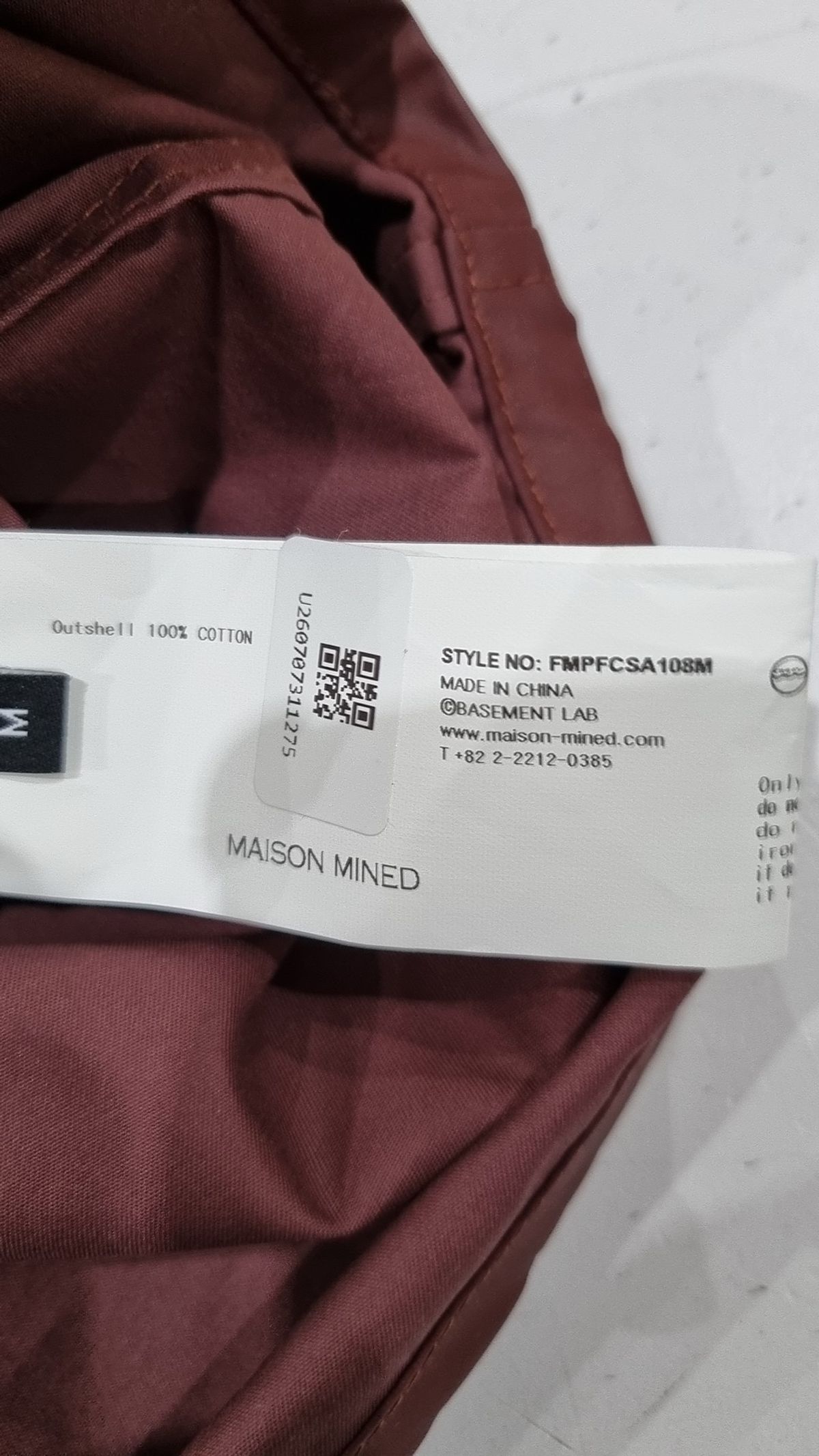 메종미네드(MAISON MINED) FLAP STRING SHIRTS RED M