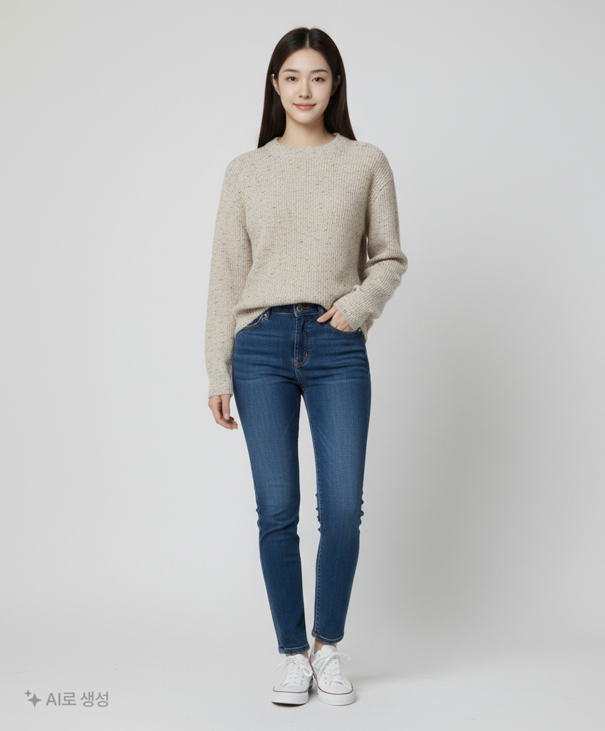 넌블랭크(NONBLANK) 로빈 라운드 니트_IVORY L