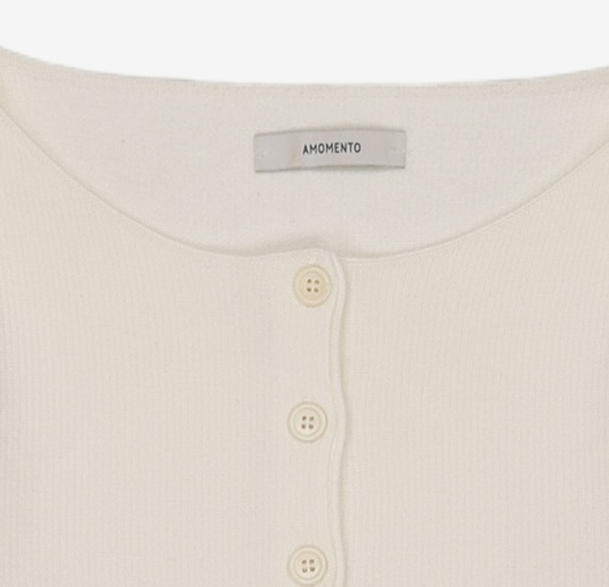 아모멘토(AMOMENTO) WHOLEGARMENT ROUNDED CARDIGAN_IVORY 0