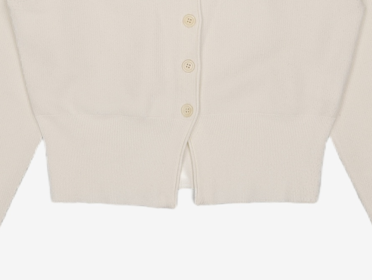 아모멘토(AMOMENTO) WHOLEGARMENT ROUNDED CARDIGAN_IVORY 0
