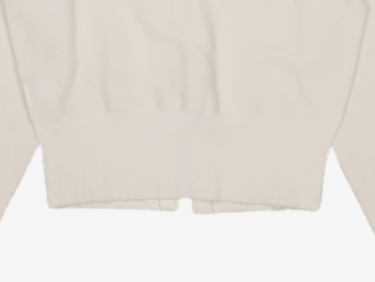 아모멘토(AMOMENTO) WHOLEGARMENT ROUNDED CARDIGAN_IVORY 0
