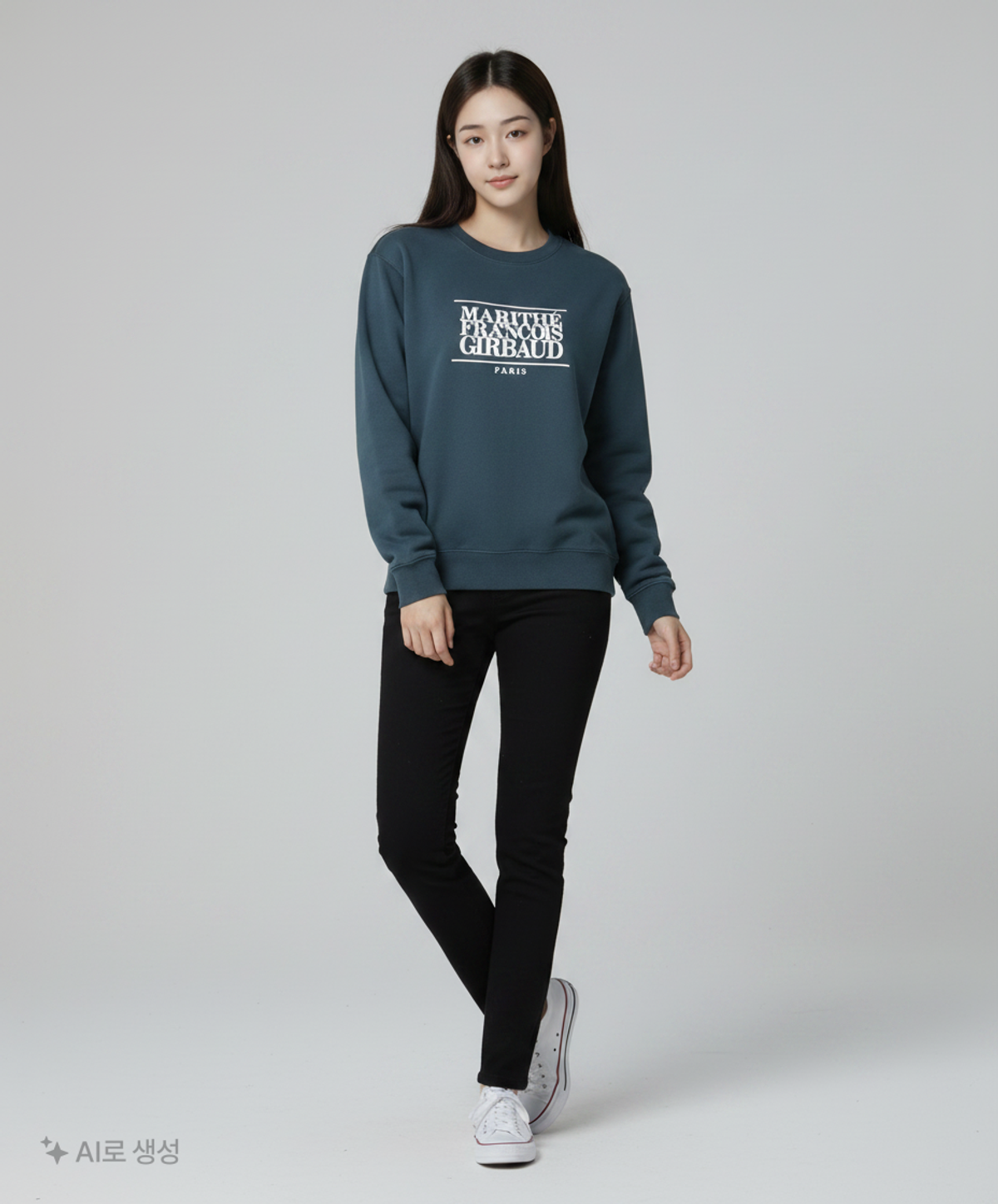 마리떼 프랑소와 저버(MARITHÉ + FRANҪOIS GIRBAUD) CLASSIC LOGO SWEATSHIRT dark teal XL