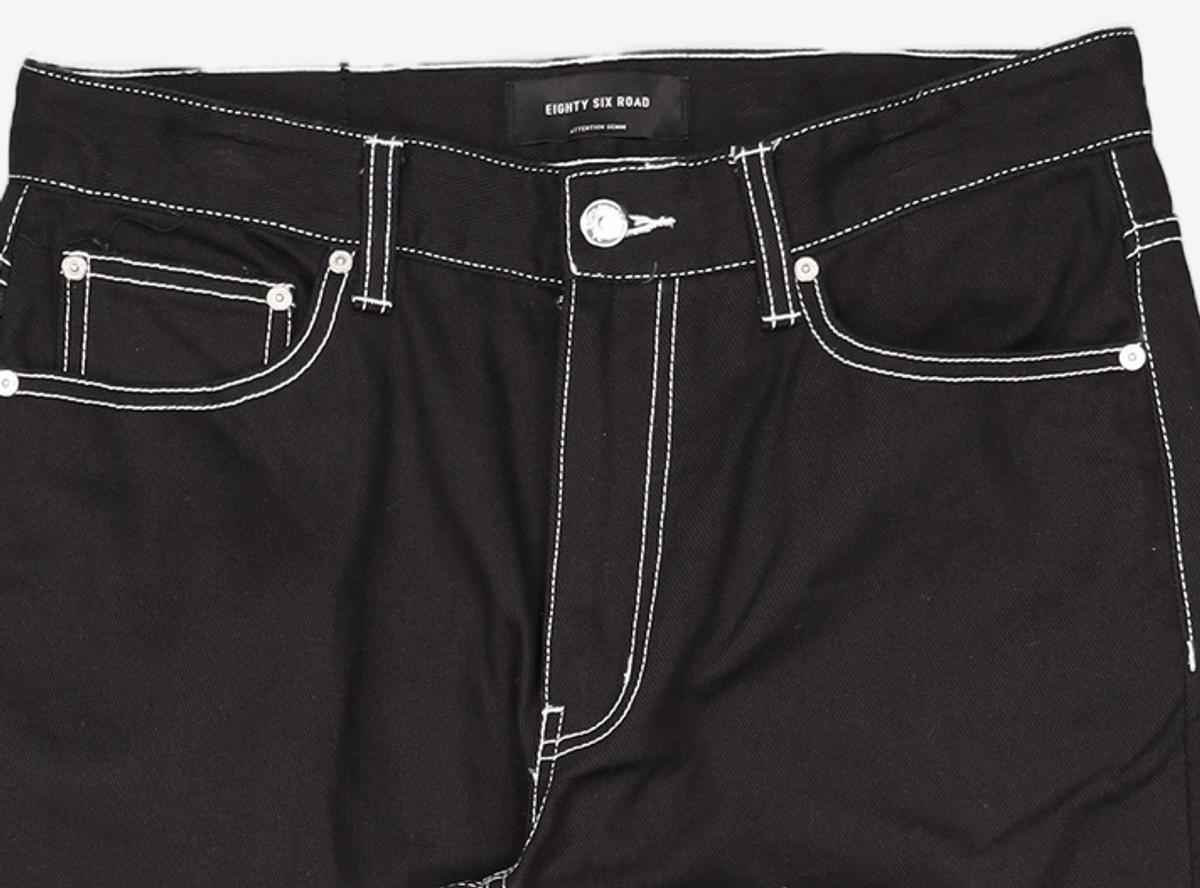 86로드(86ROAD) STITCH BLACK CHIP / CROP TAPERED 32