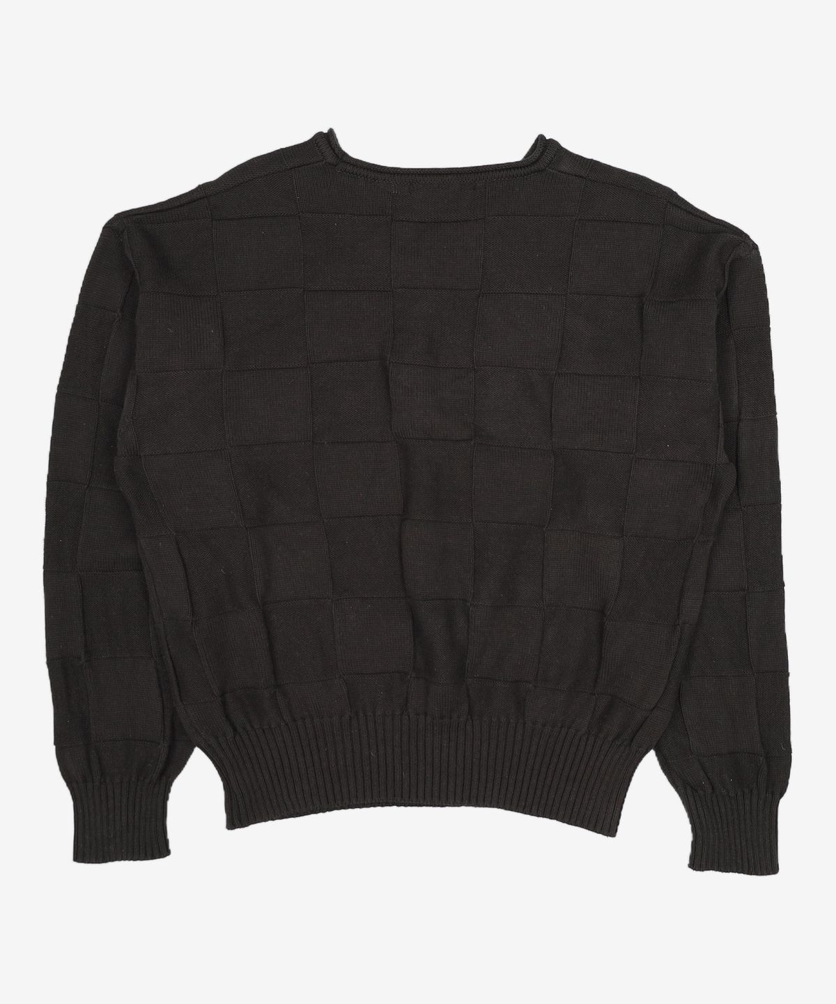 이티씨이(ETCE) FRINGE CHECKERBOARD KNIT (BLACK) L