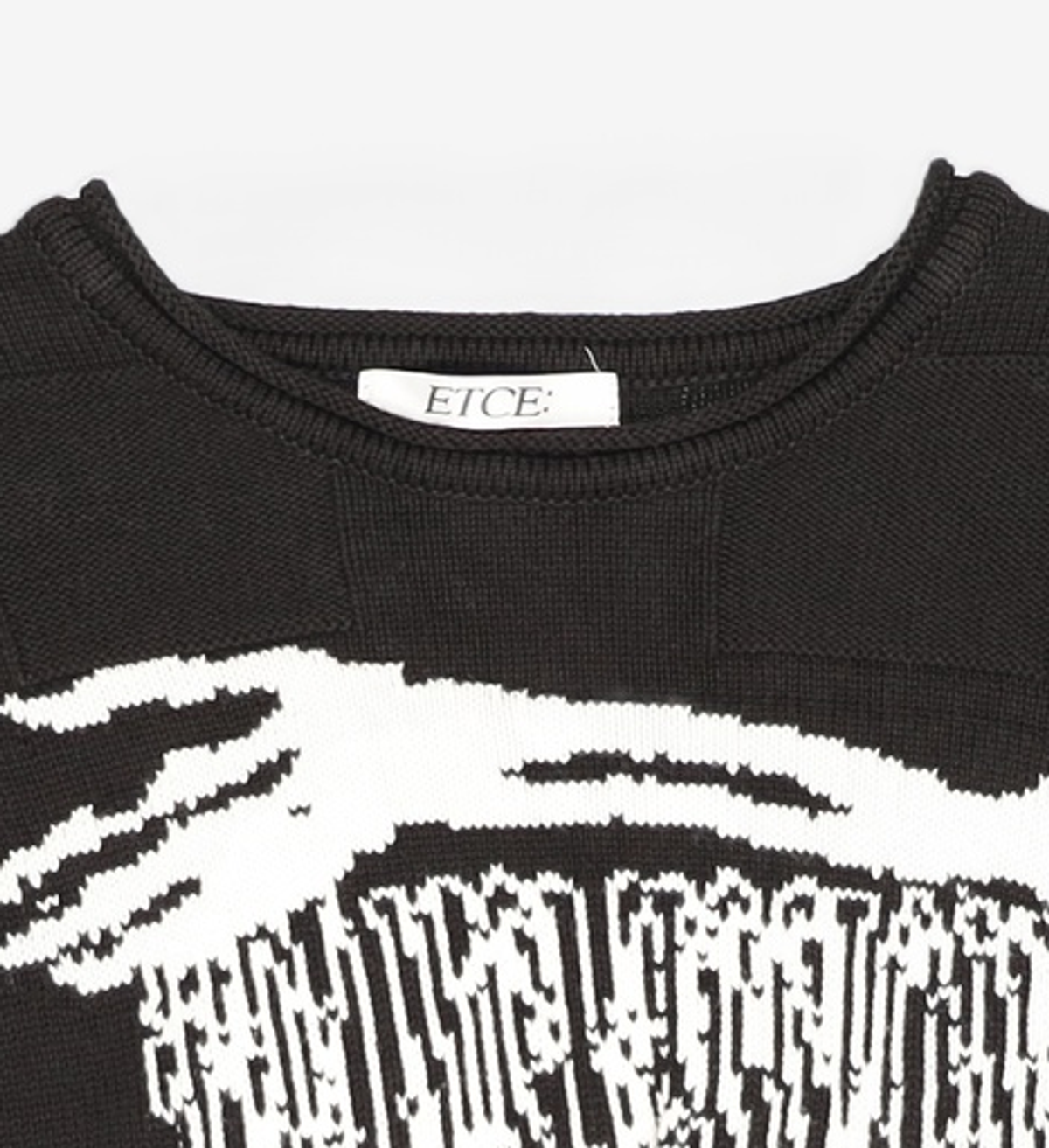 이티씨이(ETCE) FRINGE CHECKERBOARD KNIT (BLACK) L