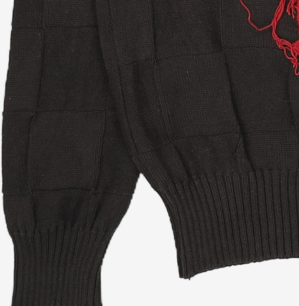 이티씨이(ETCE) FRINGE CHECKERBOARD KNIT (BLACK) L