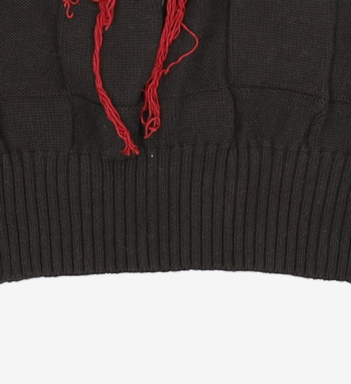 이티씨이(ETCE) FRINGE CHECKERBOARD KNIT (BLACK) L