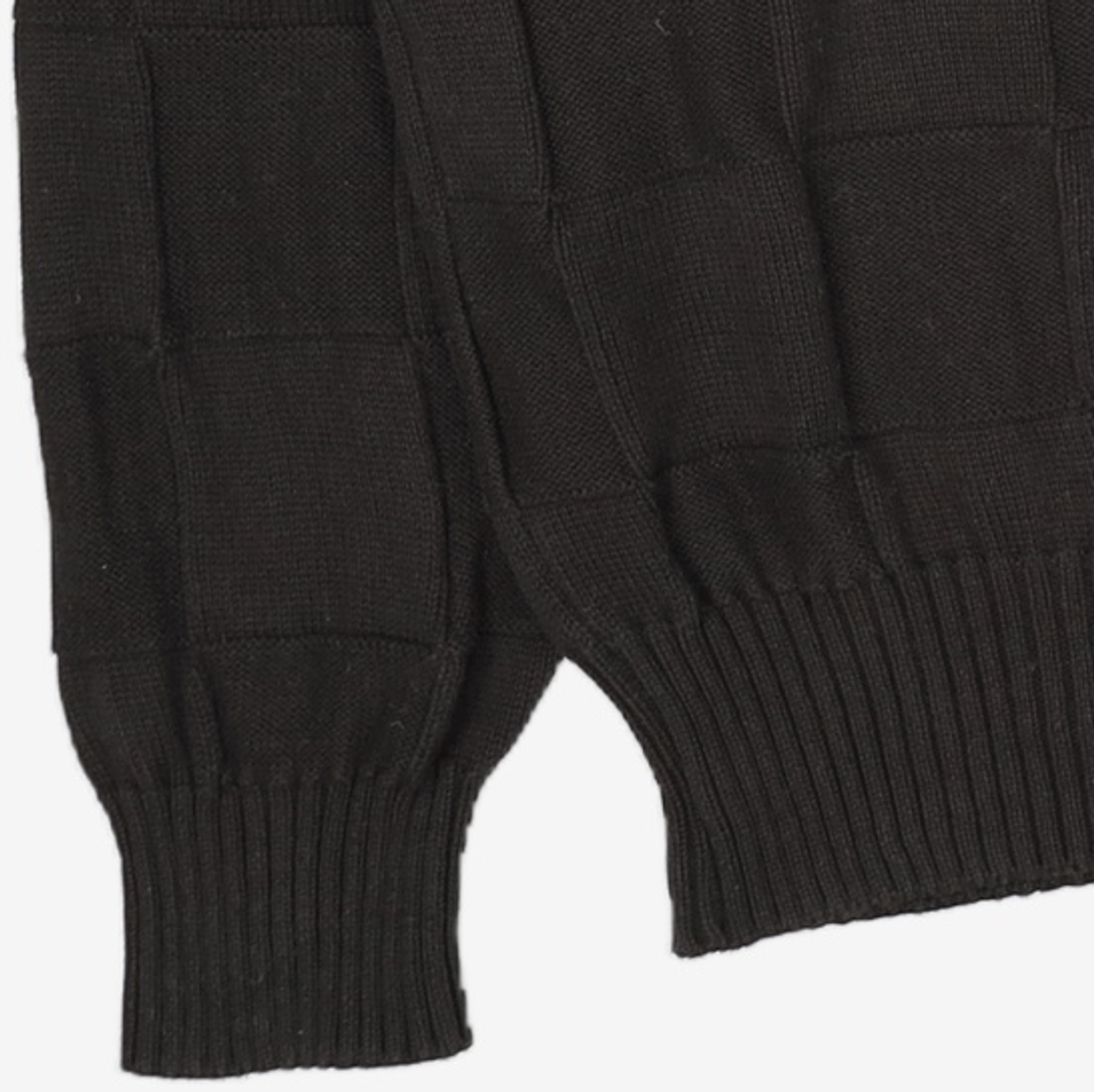 이티씨이(ETCE) FRINGE CHECKERBOARD KNIT (BLACK) L