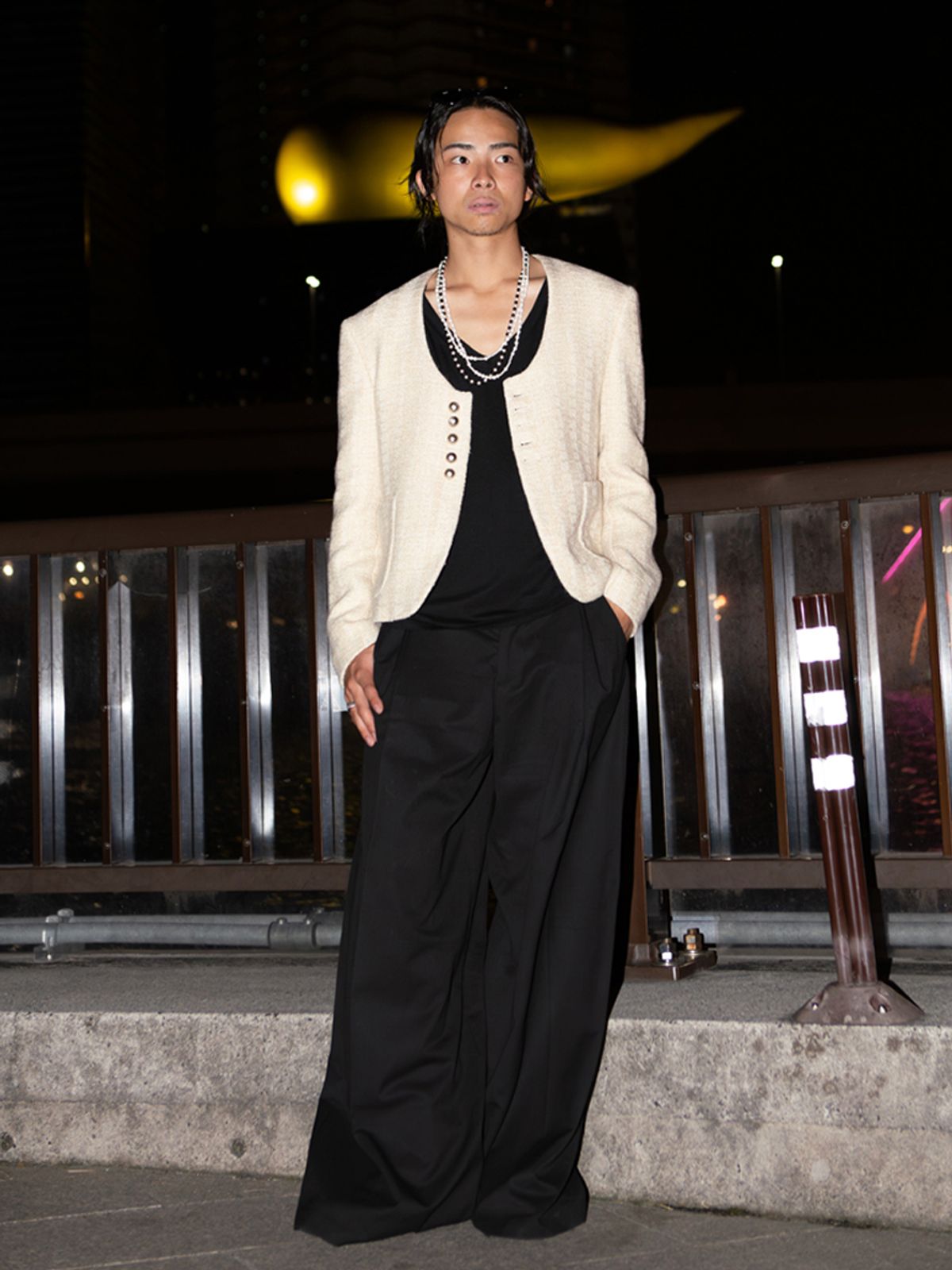 고저(GOZER) 데콜테(Décolleté) TWEED JACKET_LIGHT BEIGE
