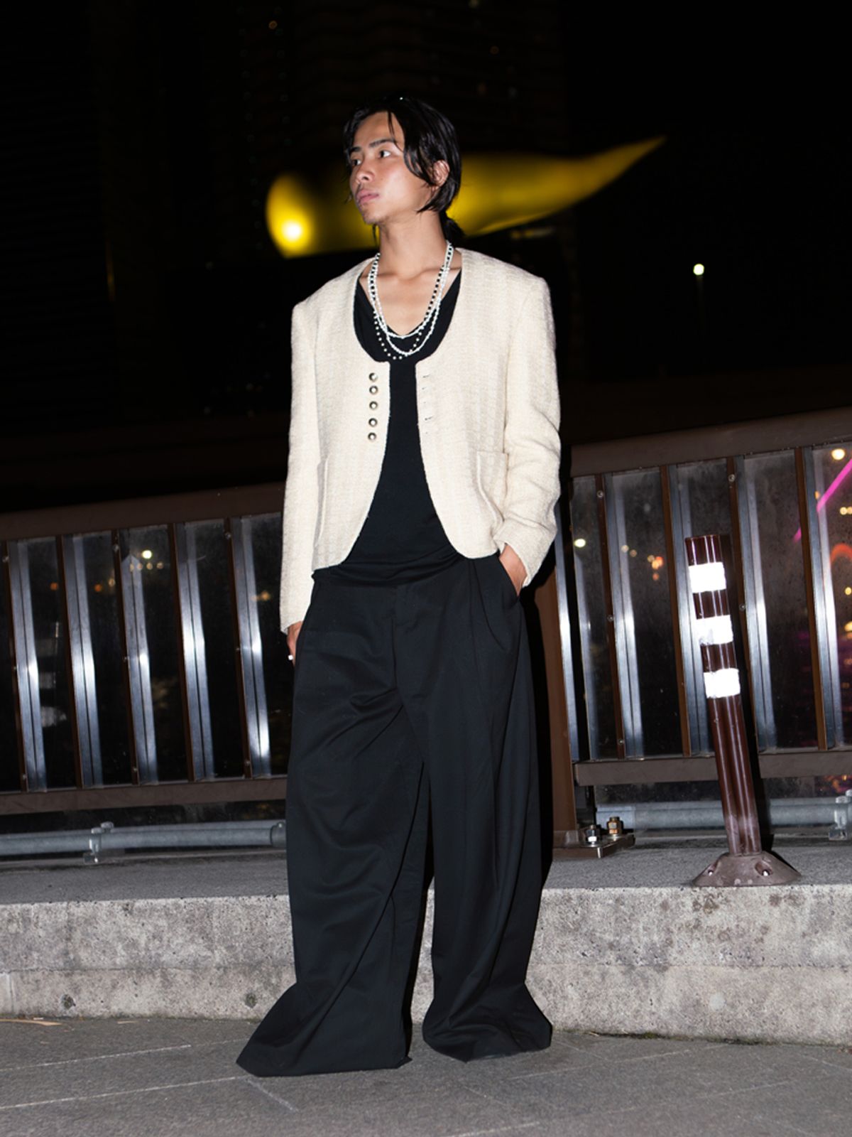 고저(GOZER) 데콜테(Décolleté) TWEED JACKET_LIGHT BEIGE