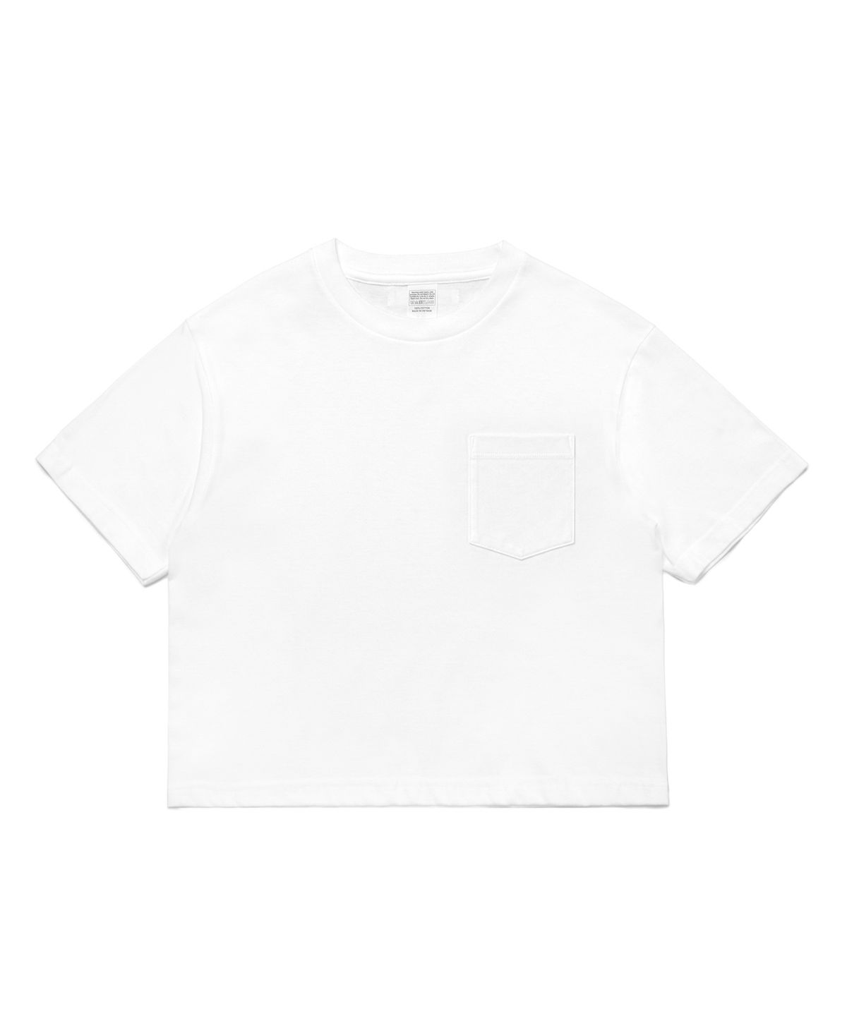 씨웨어 바이 더 지니어스(C WEAR BY THE GENIUS) 포켓 맨즈 크롭 티셔츠 화이트