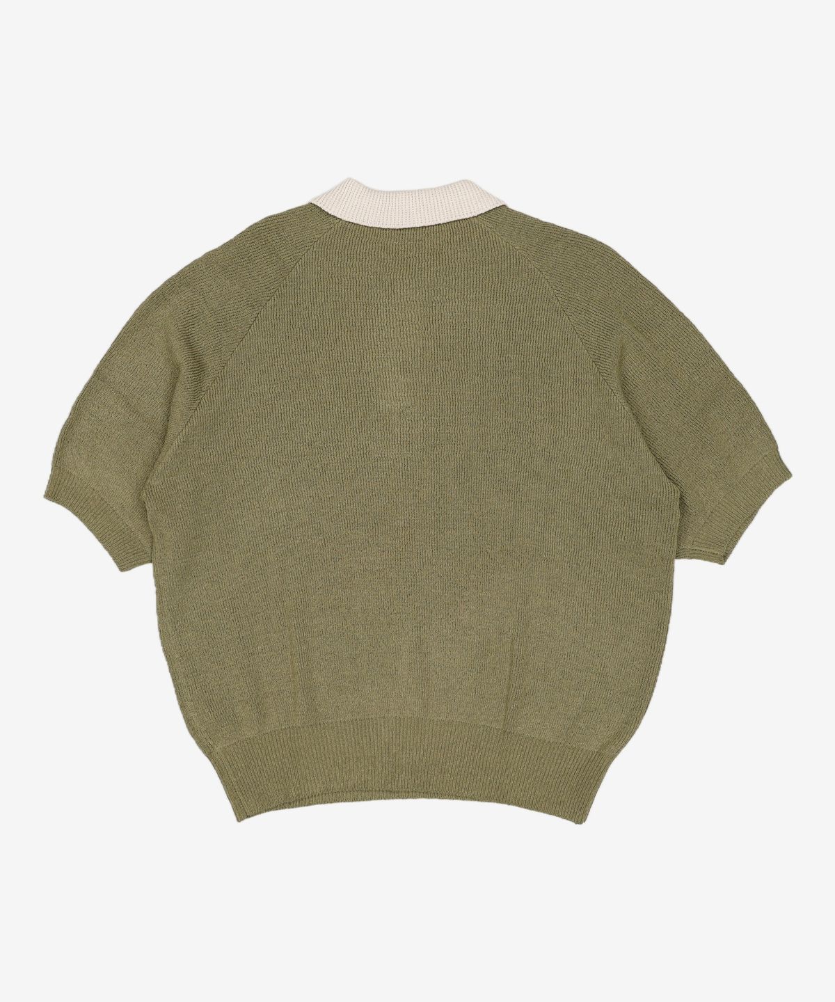 넌블랭크(NONBLANK) 래글런 하프 슬리브 칼라 니트_DEEP GREEN L