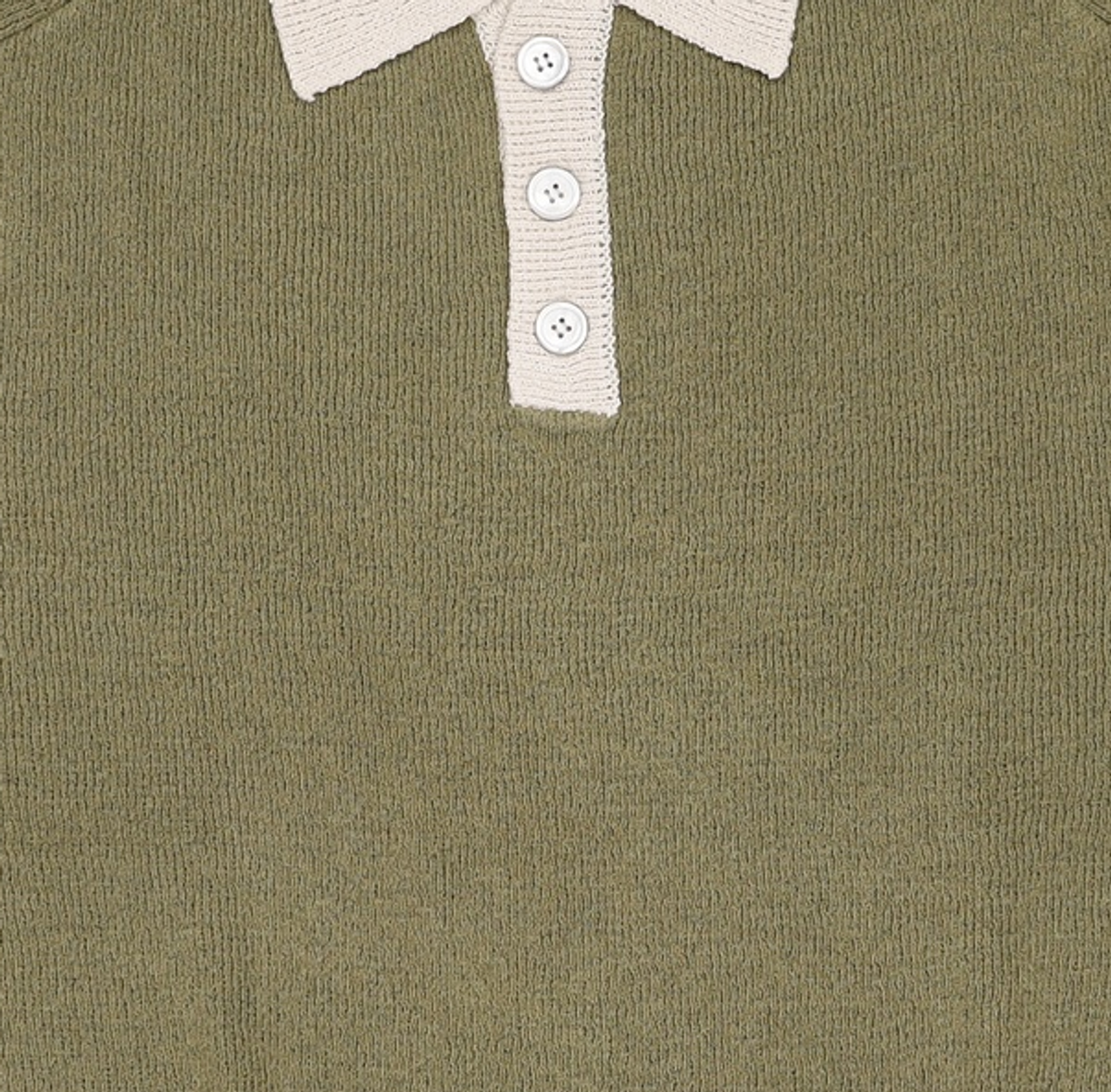 넌블랭크(NONBLANK) 래글런 하프 슬리브 칼라 니트_DEEP GREEN L