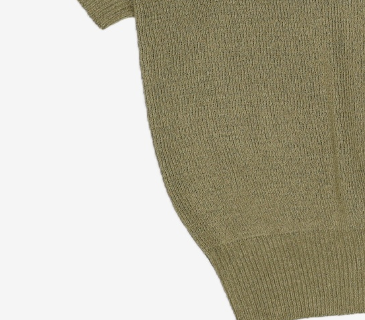 넌블랭크(NONBLANK) 래글런 하프 슬리브 칼라 니트_DEEP GREEN L