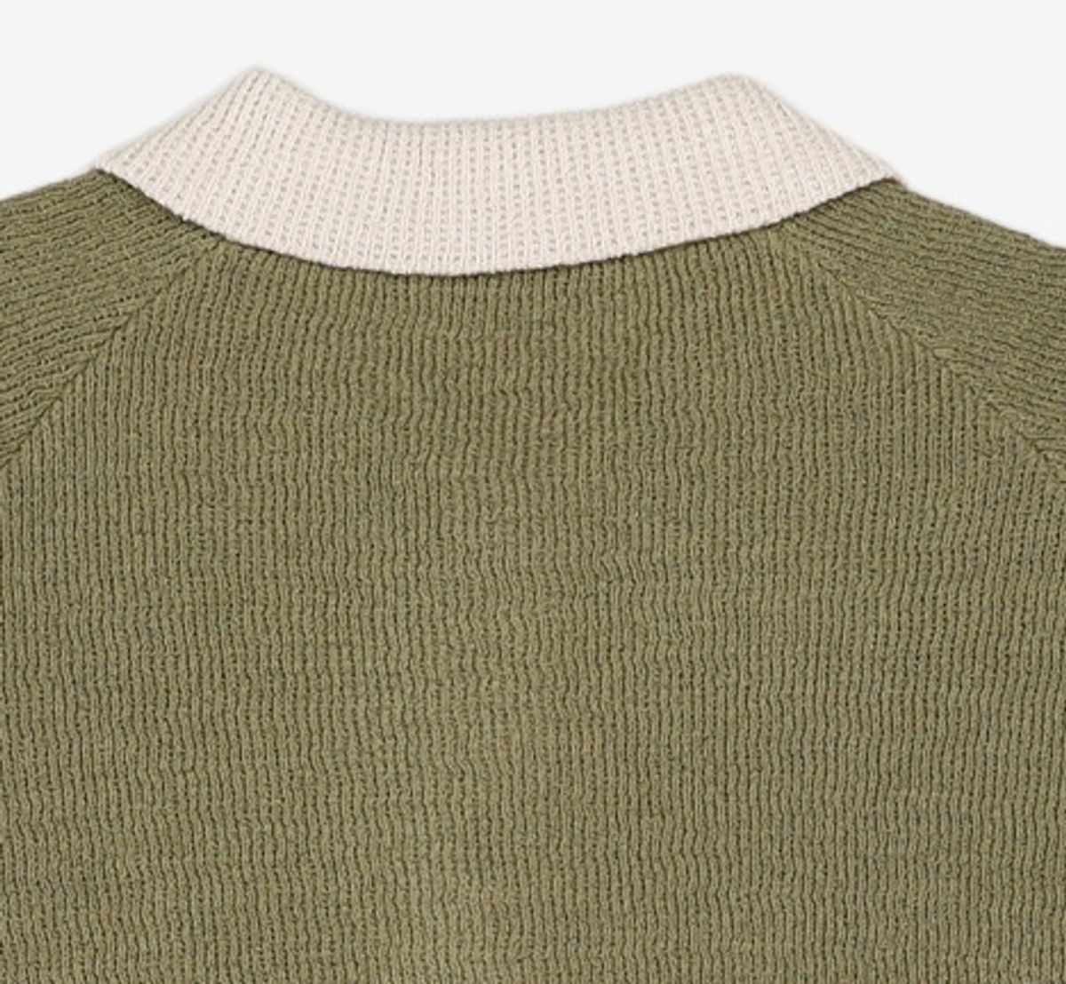 넌블랭크(NONBLANK) 래글런 하프 슬리브 칼라 니트_DEEP GREEN L