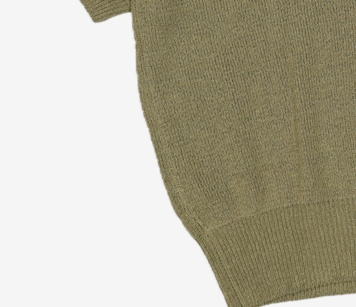 넌블랭크(NONBLANK) 래글런 하프 슬리브 칼라 니트_DEEP GREEN L