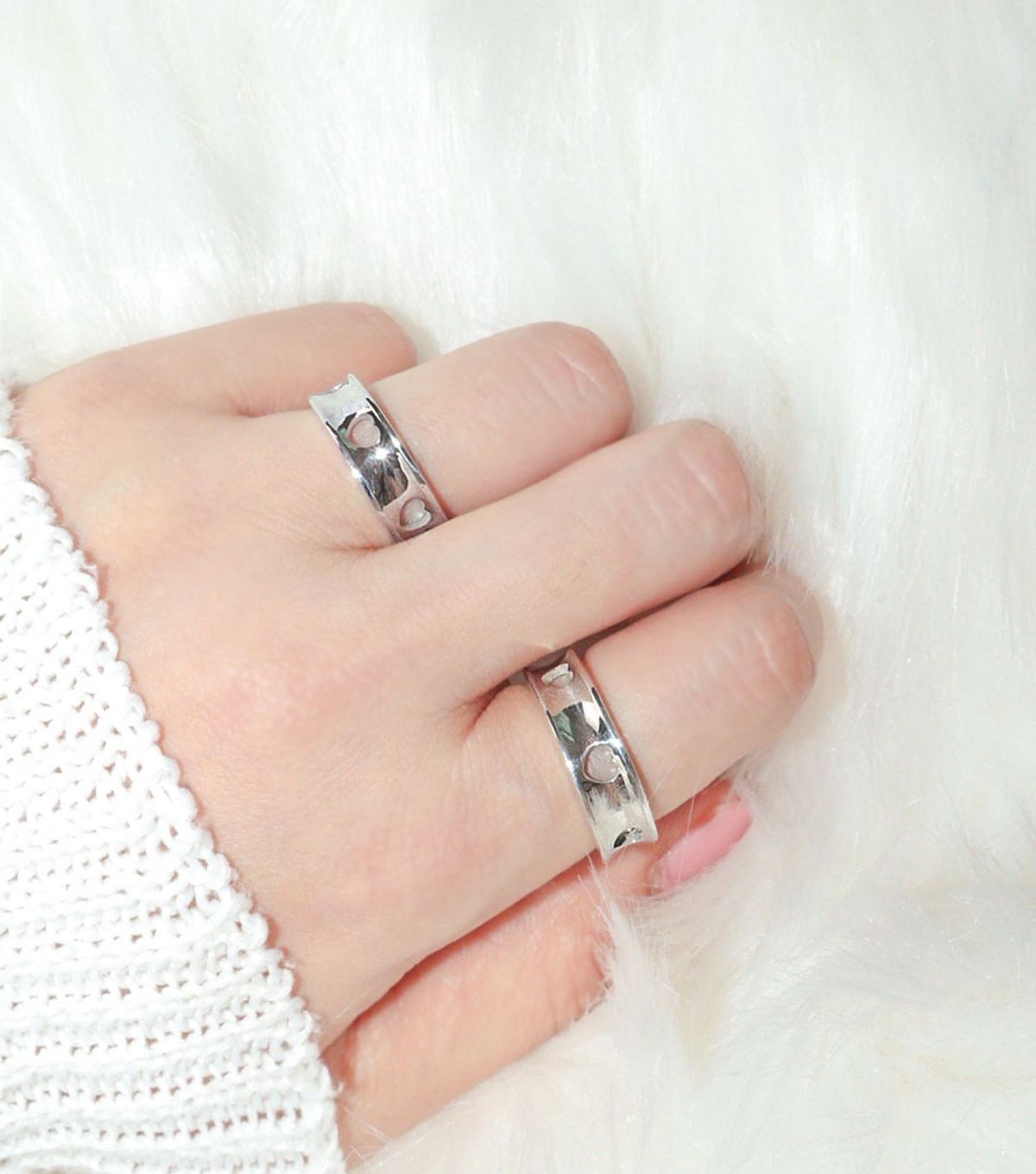로아시(LOASI) heart hole circle ring