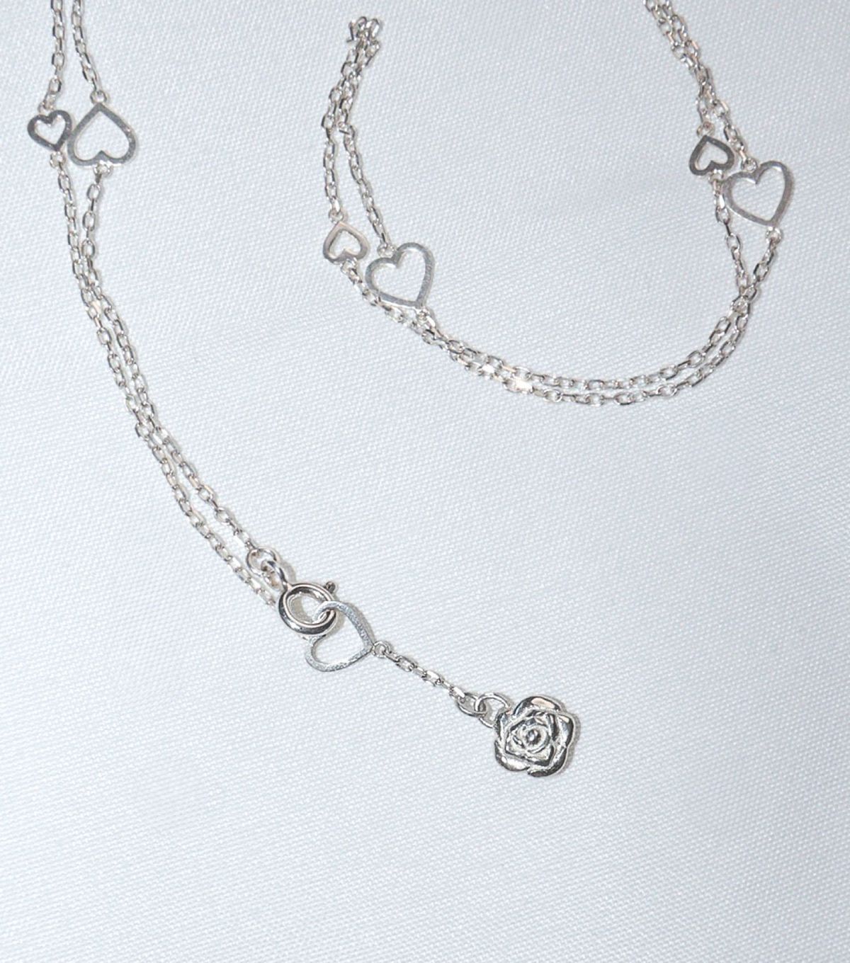 로아시(LOASI) lovely rose. long heart chain necklace