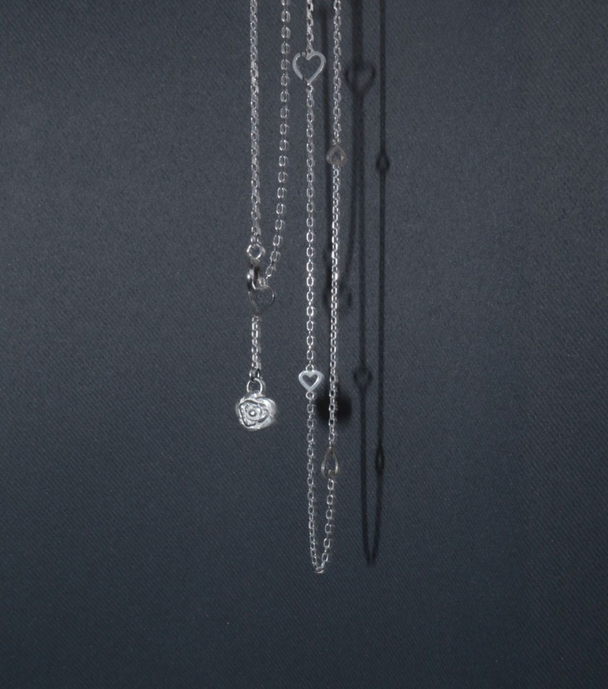 로아시(LOASI) lovely rose. long heart chain necklace