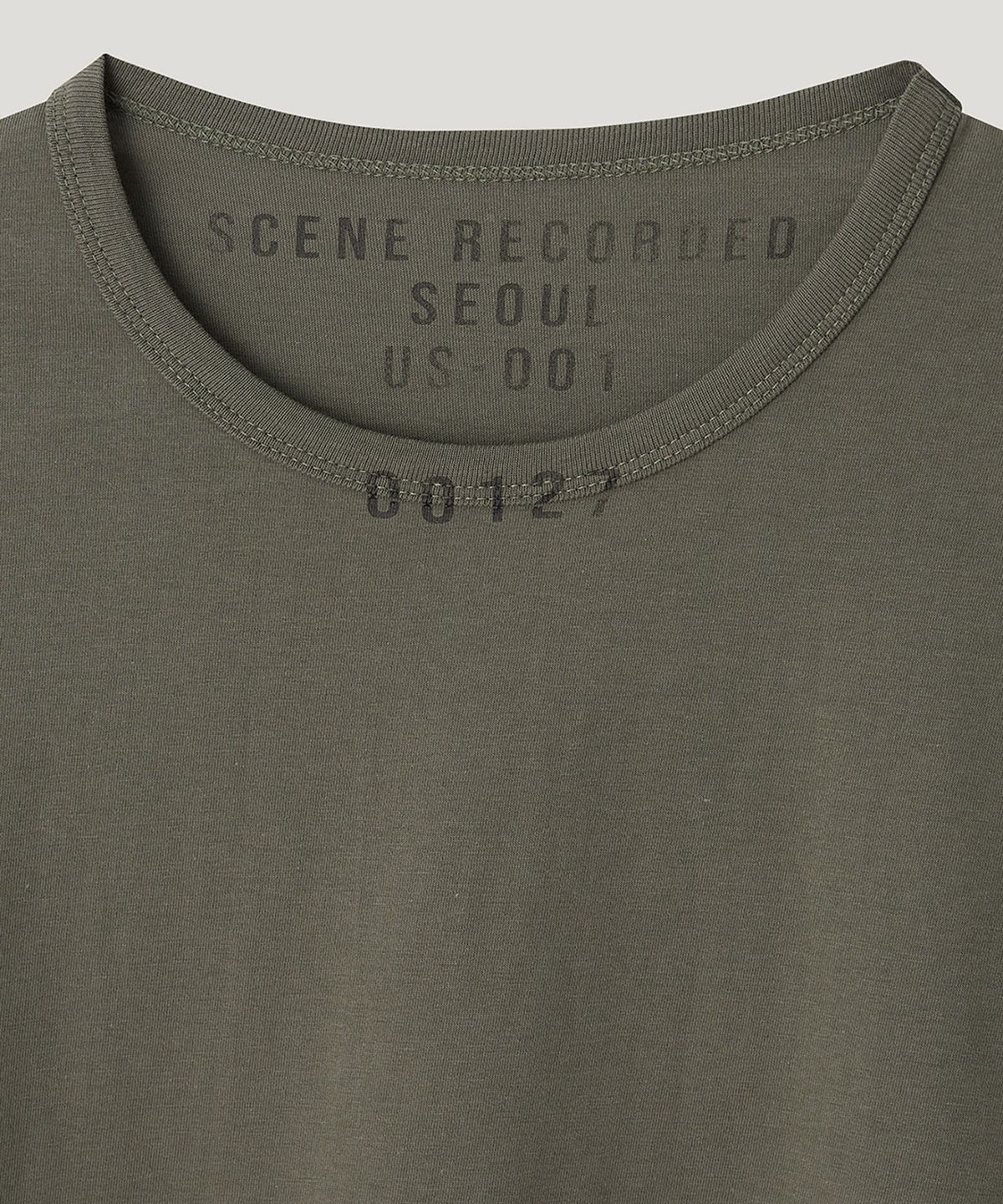 우네씬(UUNE SCENE) Unisex Record No.001 T-Shirt_Khaki