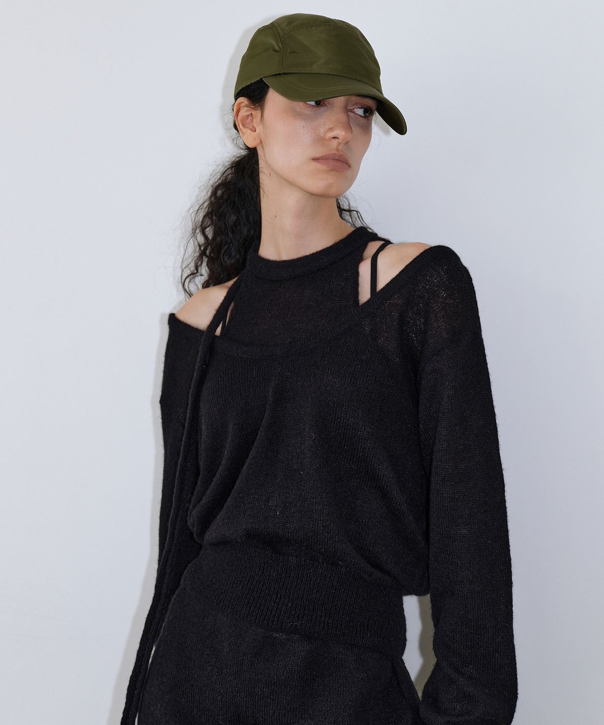 우네씬(UUNE SCENE) Unisex Nylon String Cap_Khaki