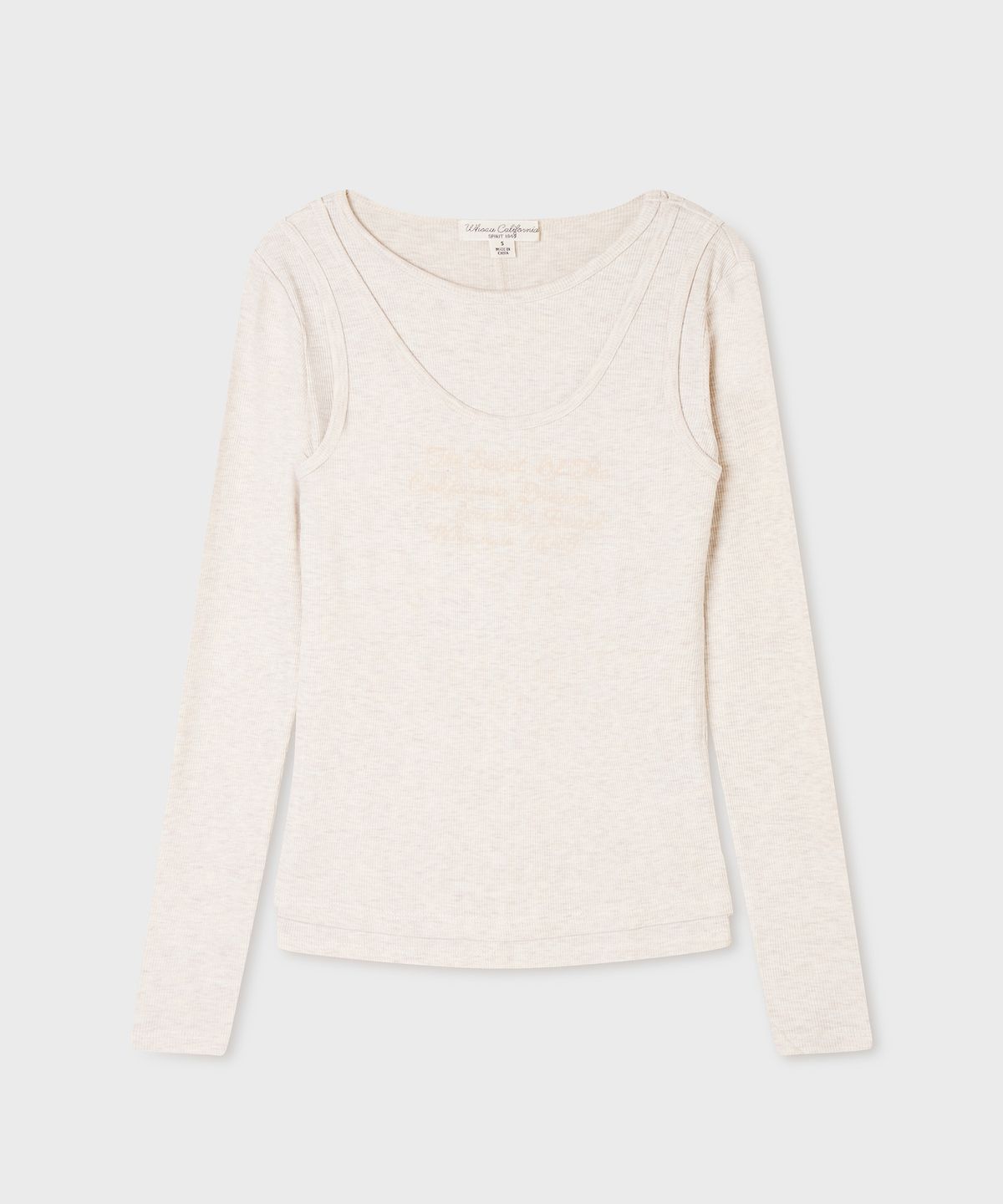 후아유(WHO.A.U) Lettering 2-way Layered T-shirt(F) / WHLAG3865F