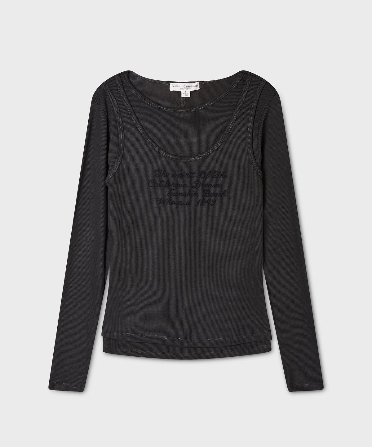 후아유(WHO.A.U) Lettering 2-way Layered T-shirt(F) / WHLAG3865F