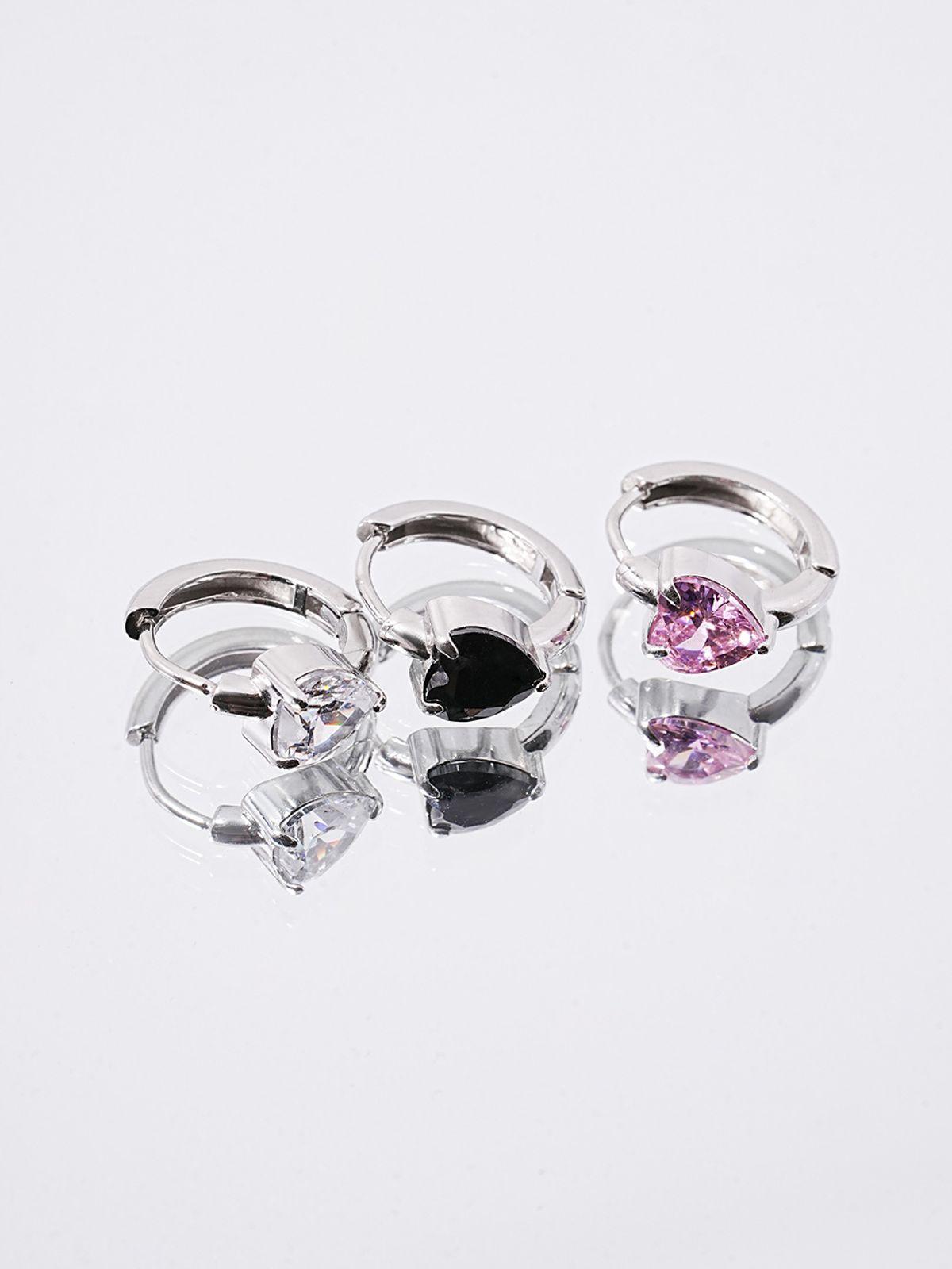 미니멀피어싱(MINIMALPIERCING) 하트 큐빅 원터치 링 써지컬 피어싱