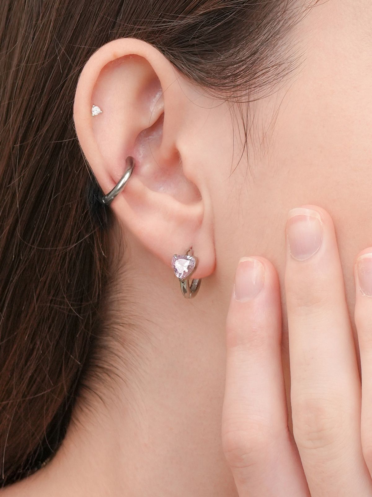 미니멀피어싱(MINIMALPIERCING) 베이직 원터치 링 써지컬 귀걸이