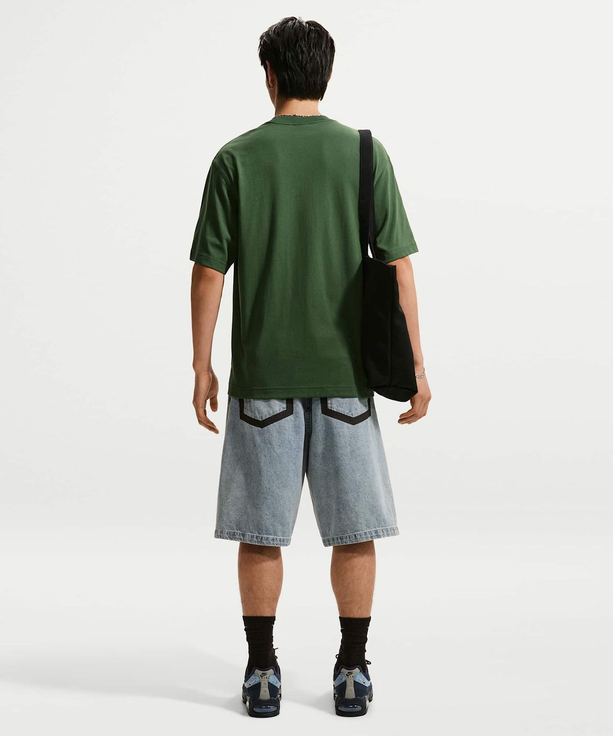 나이키(NIKE) 스포츠웨어 인디고 데님 쇼츠 M - 블루 데님:블랙:세이프티 오렌지 / IR8196-485