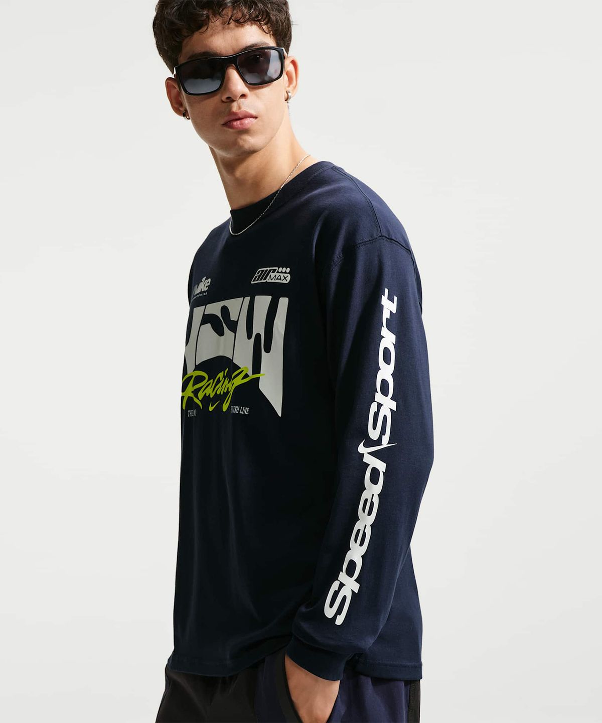 나이키(NIKE) 스포츠웨어 긴팔 티셔츠 M - 옵시디언 / IM3782-451
