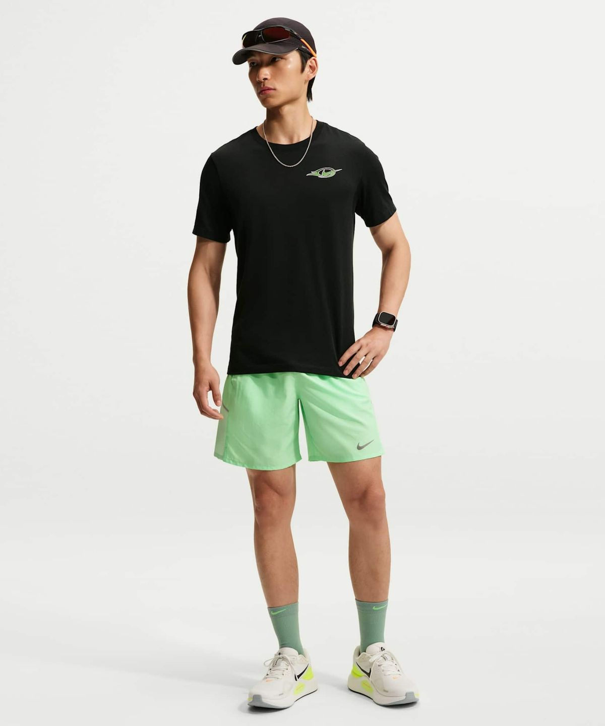 나이키(NIKE) 드라이 핏 러닝 티셔츠 M - 블랙:민 그린:화이트 / IM5320-010