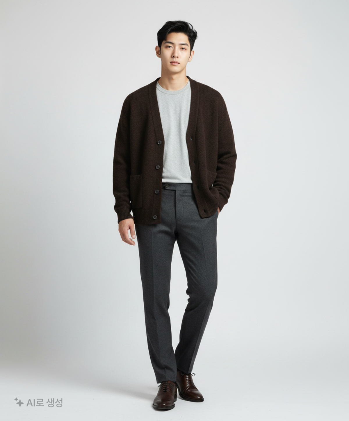 테이크이지(TAKEASY) 울 브러쉬 브이넥 가디건(블랙) S