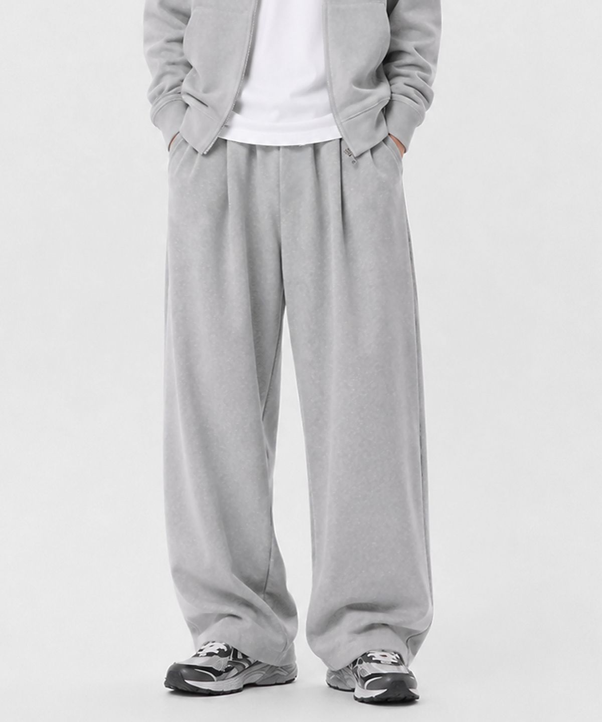 포더핏(FOR THE FIT) 핀턱 와이드 스웨트 팬츠 _2color
