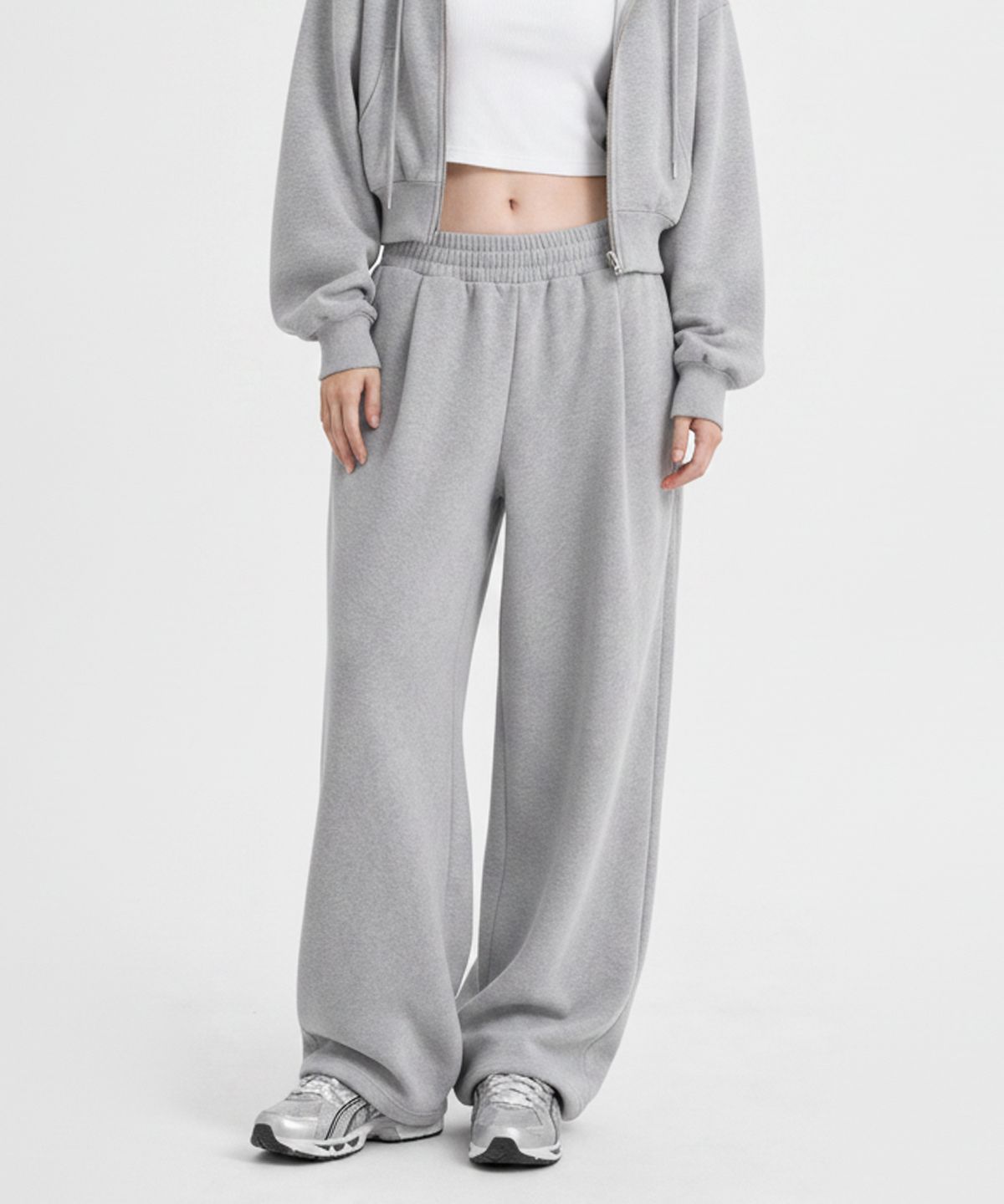포더핏(FOR THE FIT) 핀턱 와이드 스웨트 팬츠 _2color
