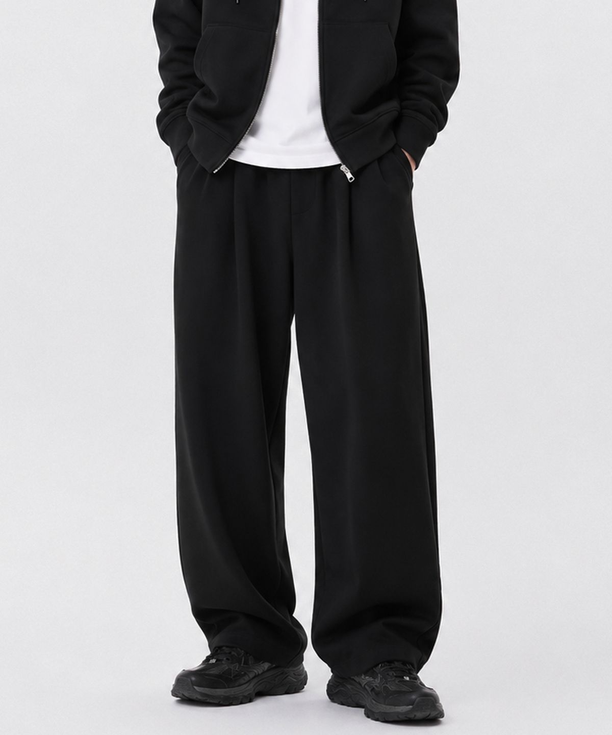 포더핏(FOR THE FIT) 핀턱 와이드 스웨트 팬츠 _2color