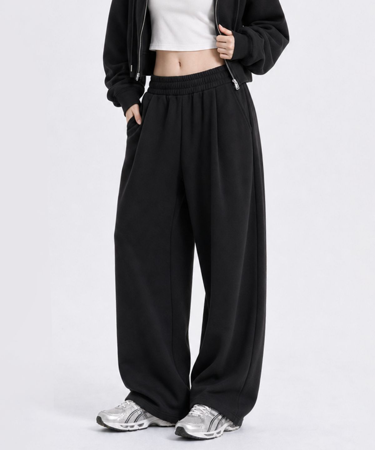 포더핏(FOR THE FIT) 핀턱 와이드 스웨트 팬츠 _2color