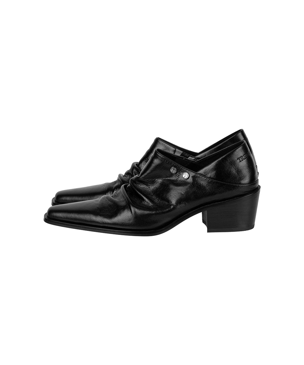 트리밍버드(TREEMINGBIRD) Ruched Leather Babouche [ Black ]