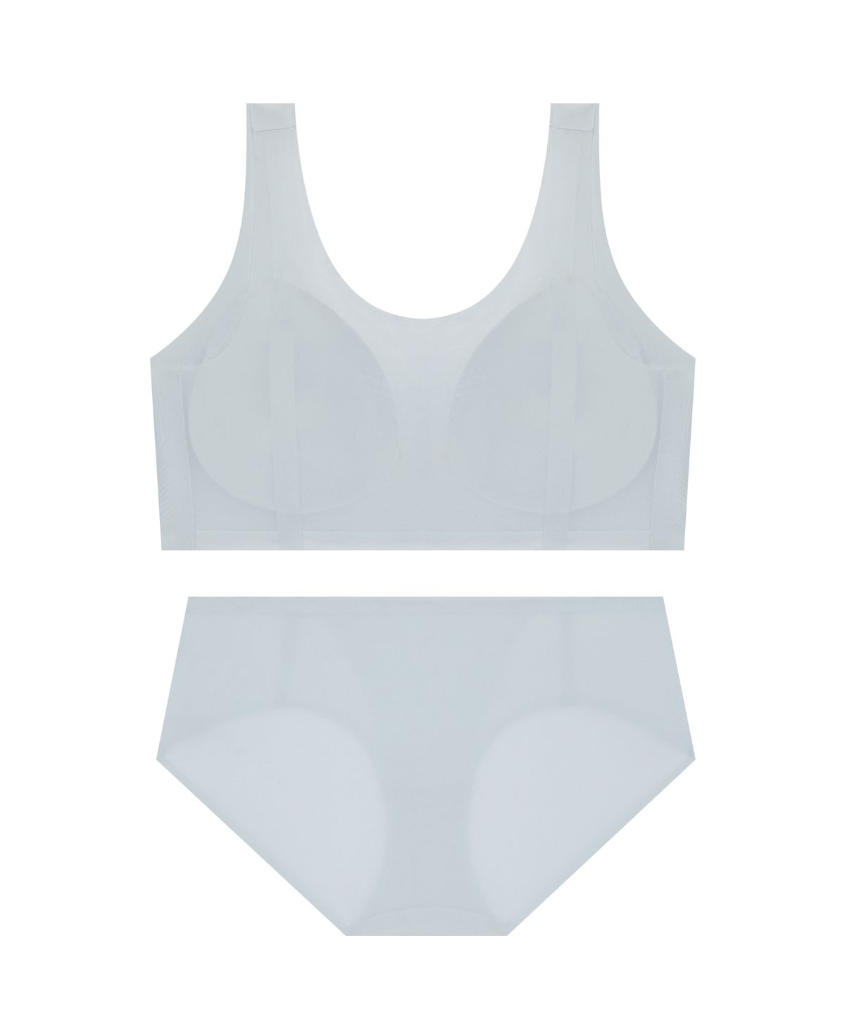 게스언더웨어(GUESS UNDERWEAR) 소프트에어 후크리스 브라 팬티 세트 - 라이트블루