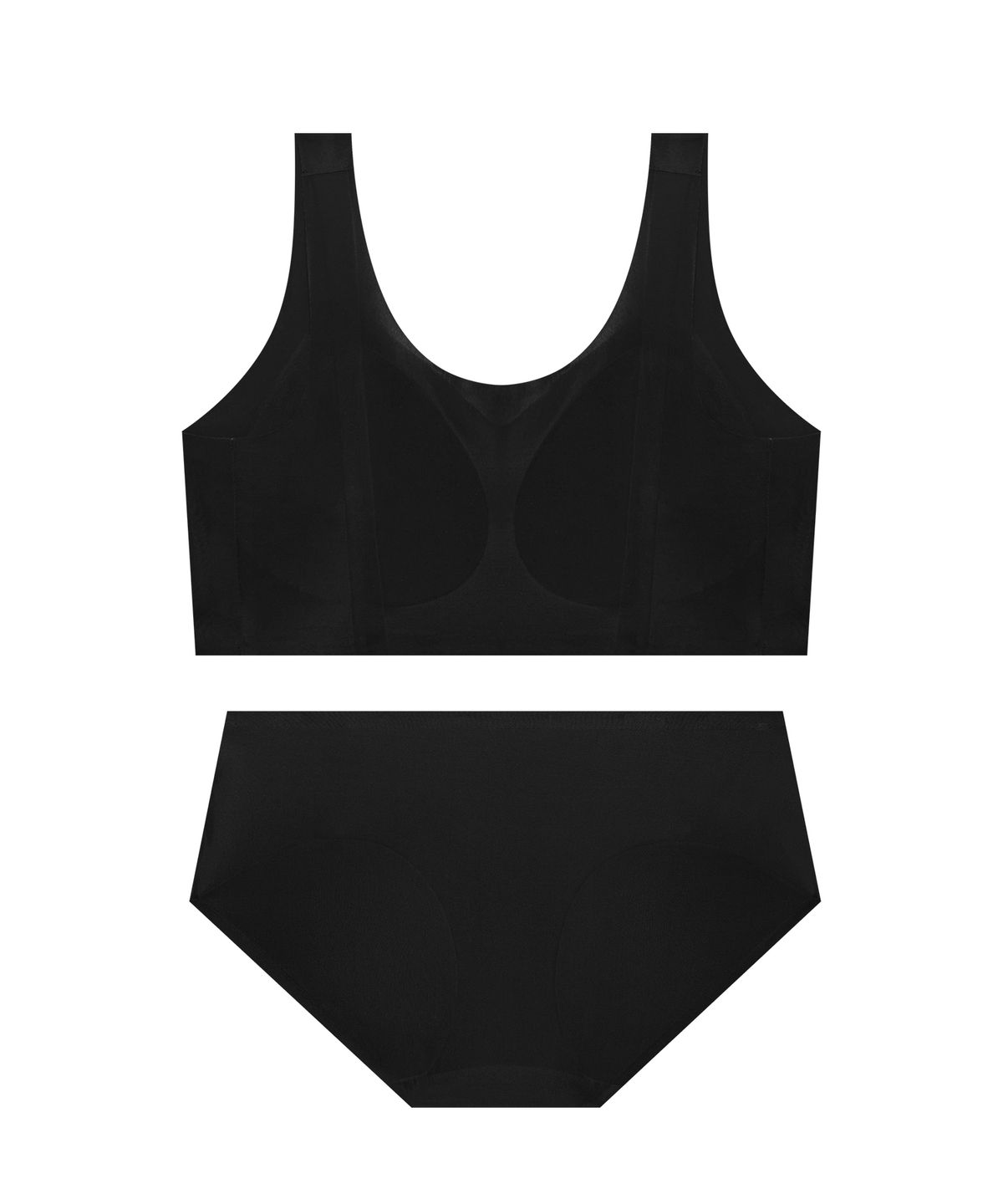 게스언더웨어(GUESS UNDERWEAR) 소프트에어 후크리스 브라 팬티 세트 - 블랙