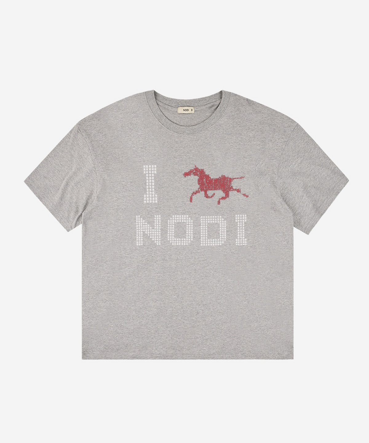 노디(NODI) System Error Horse crop Tee melange gray