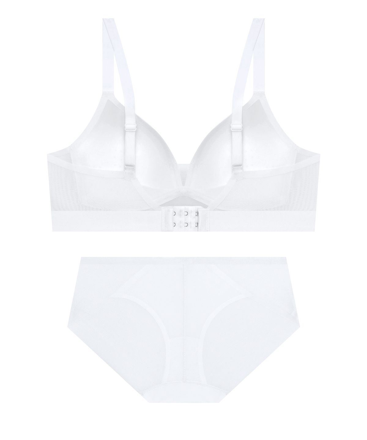 코데즈컴바인 이너웨어(CODES COMBINE INNERWEAR) 쿨웨이브 메쉬 노와이어 브라 햄팬티 세트_화이트