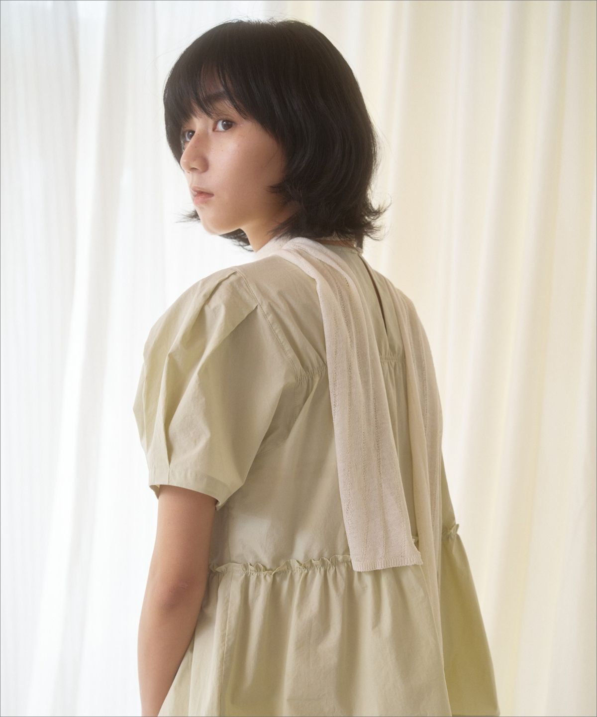 망고매니플리즈(MANGO MANY PLEASE) BAIA LINEN SCARF_CREAM