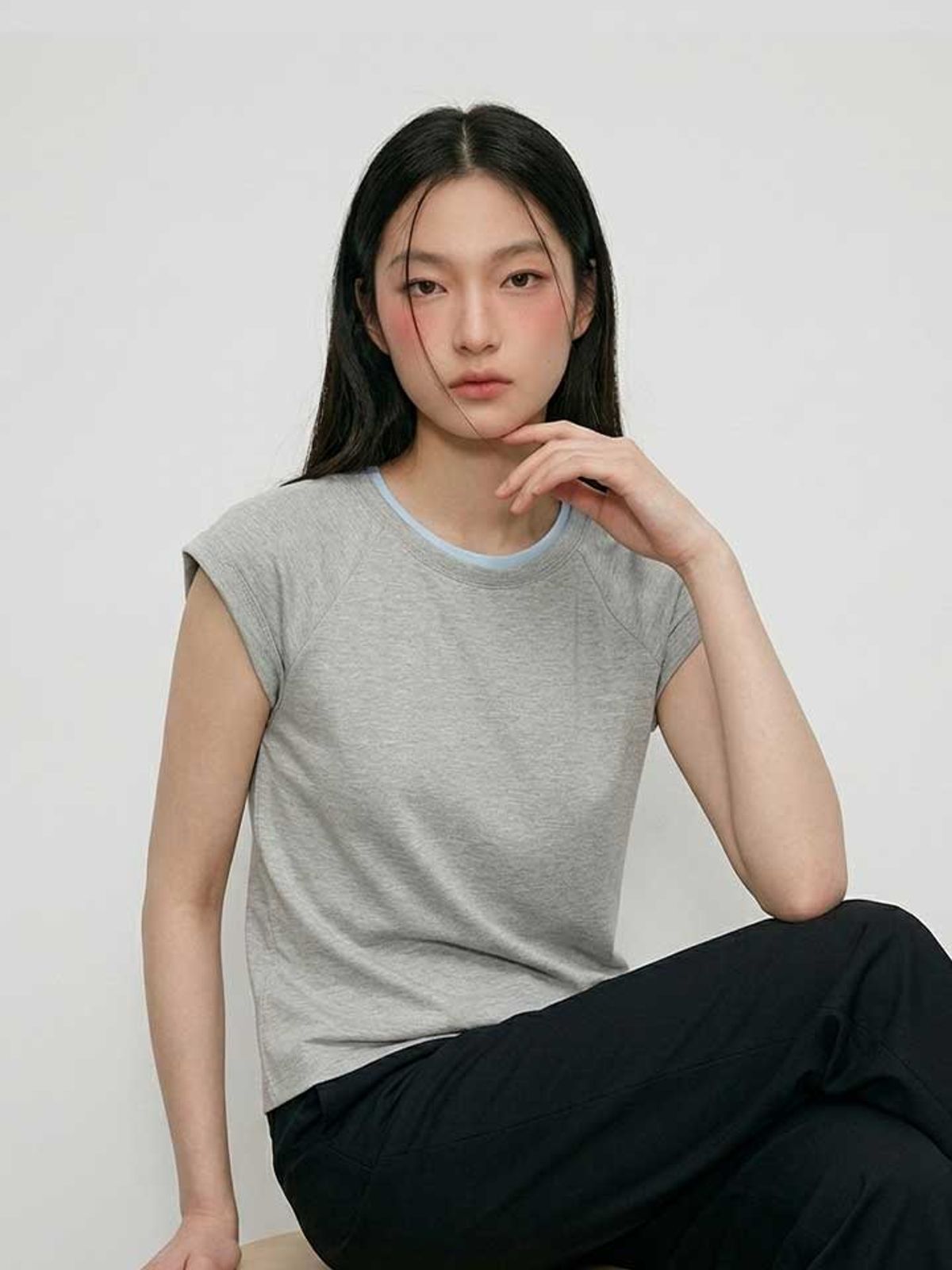 행텐(HANGTEN) 여성 베이비핏 슬리브리스 티셔츠_055(10580-131-619-69)