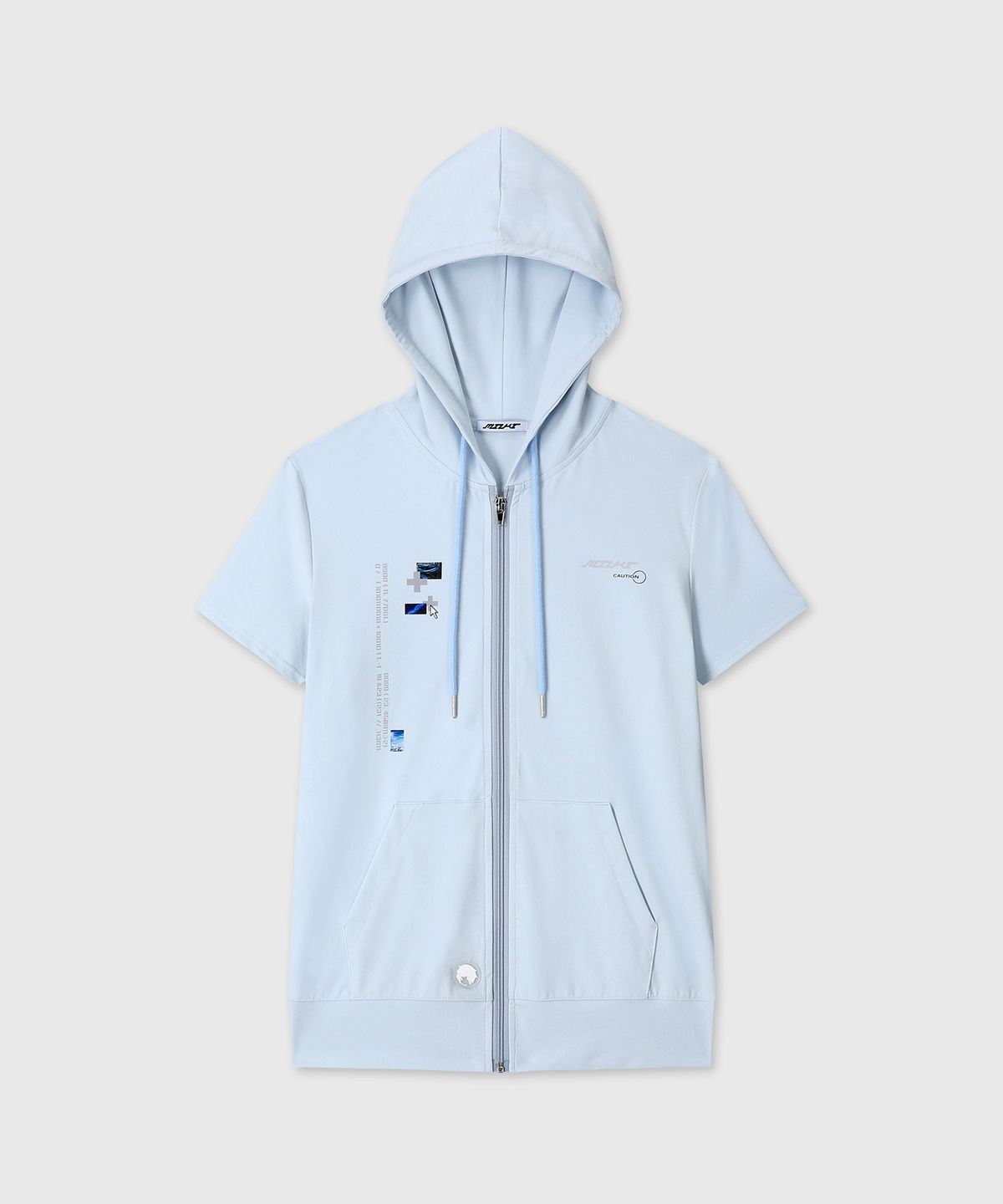 미유키(MIUKI) Kiel wing Hoodie Zip Up (Light Blue)