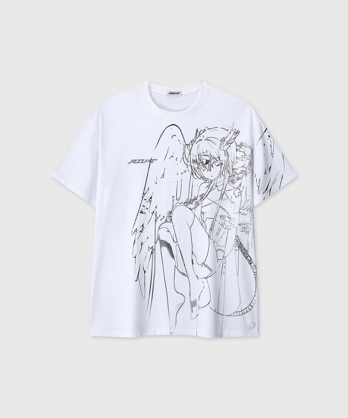 미유키(MIUKI) [nyzziz X MIUKI] Internet Tensi Over T-shirts (White)