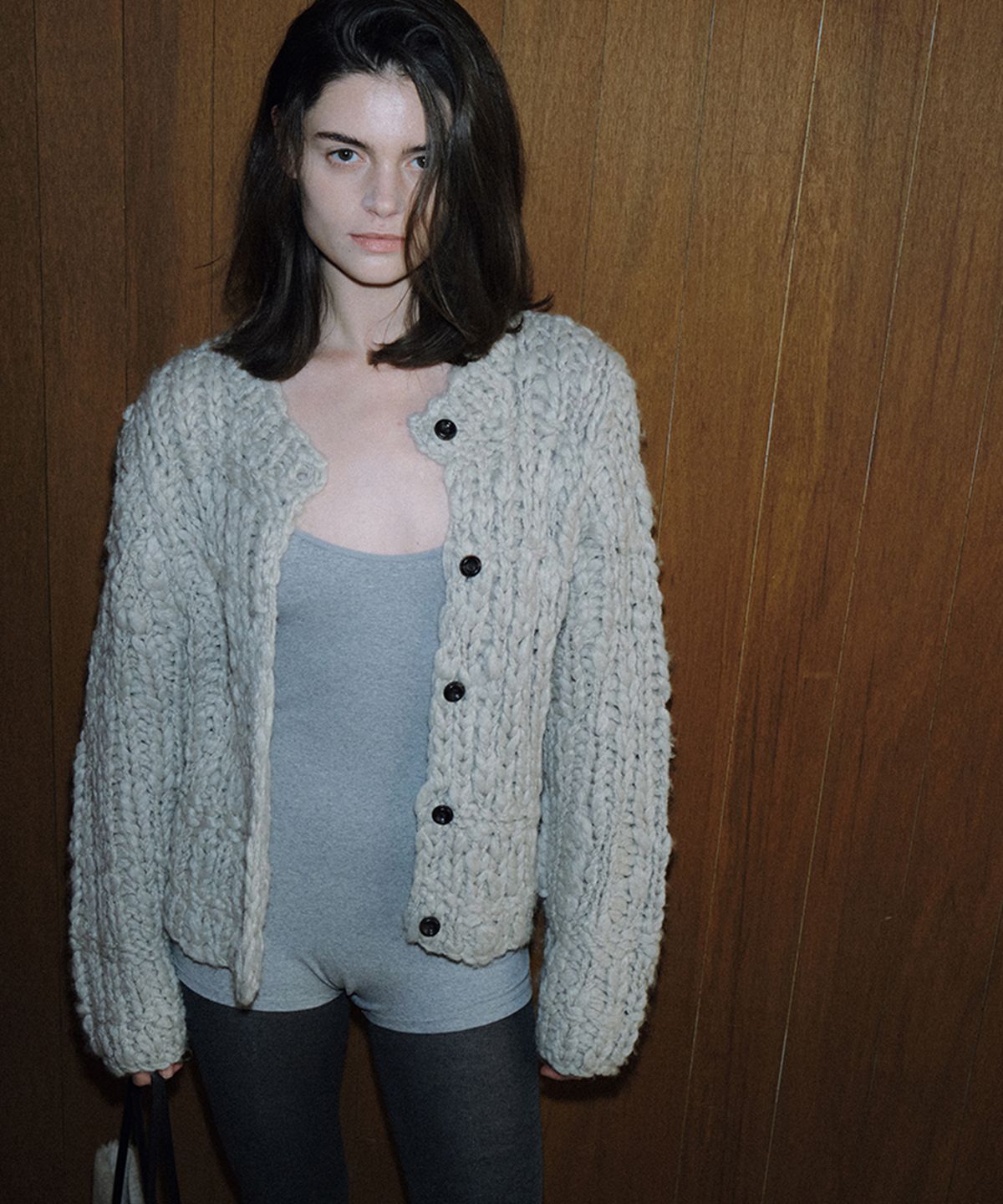 108파운드(108POUND) Winnie Handcrafted Cardigan_Grayish Mint